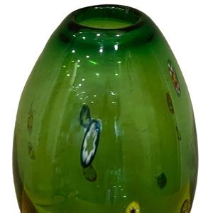 MOTHER’S DAY—Hand blown green glass vase, beautiful artistry. Green New w/tags
